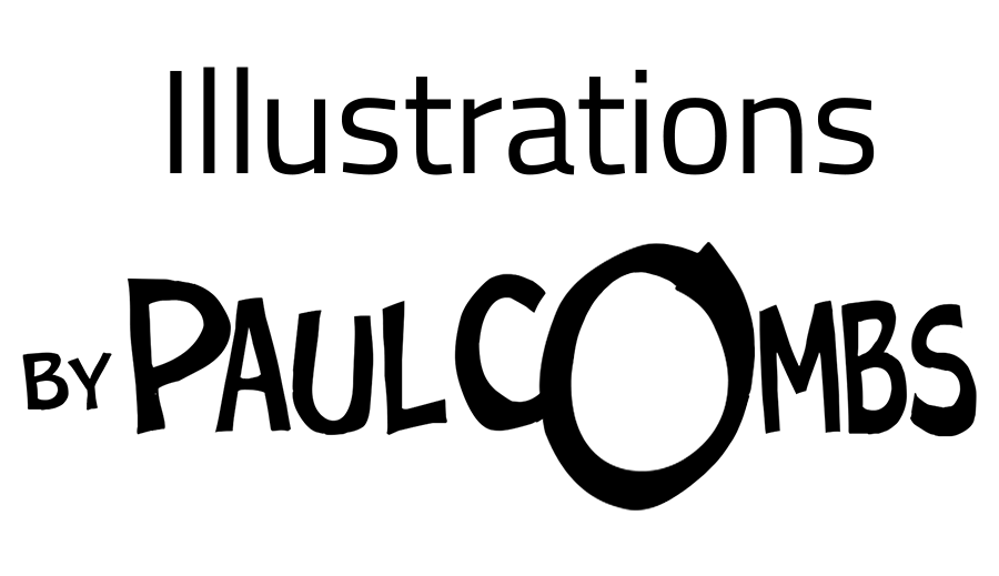 Text reads “Illustrations by Paul Combs” with modern and playful fonts.